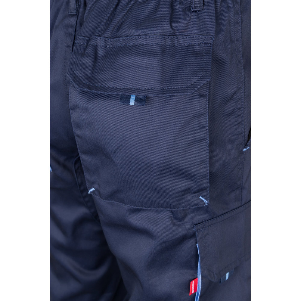 VL FIDES. Pantaloni elasticizzati bicolore con diverse tasche (240g/m²), in cotone (46%), EME (38%) e poliestere (16%)
