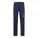 VL FIDES. Pantaloni extensibili cu buzunare multiple (240g/m&sup2;), &icirc;n două tonuri, din bumbac (46%), EME (38%) și poliester (16%) - Albastru/Albastru deschis