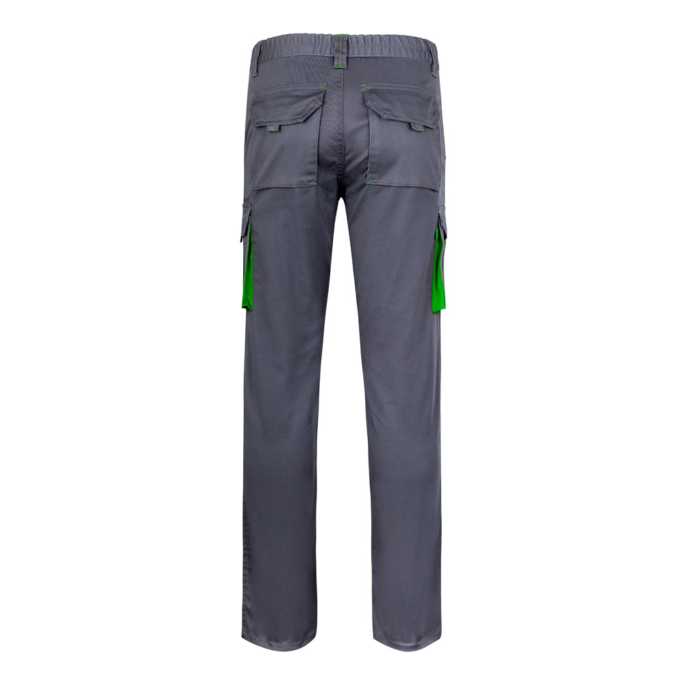 VL FIDES. Pantaloni elasticizzati bicolore con diverse tasche (240g/m²), in cotone (46%), EME (38%) e poliestere (16%)