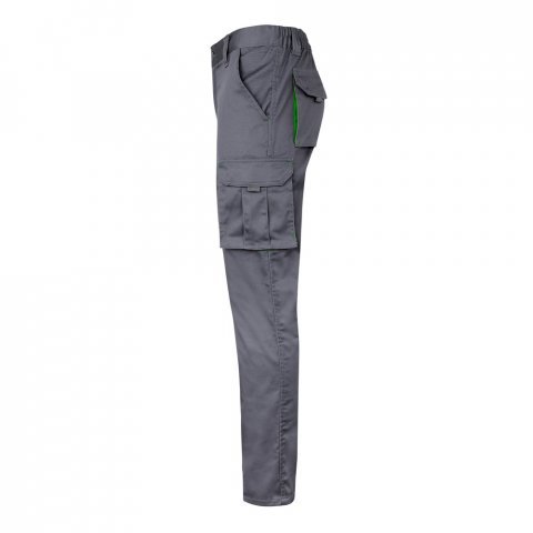 VL FIDES. Pantaloni extensibili cu buzunare multiple (240g/m&sup2;), &icirc;n două tonuri, din bumbac (46%), EME (38%) și poliester (16%) - Gri/Verde