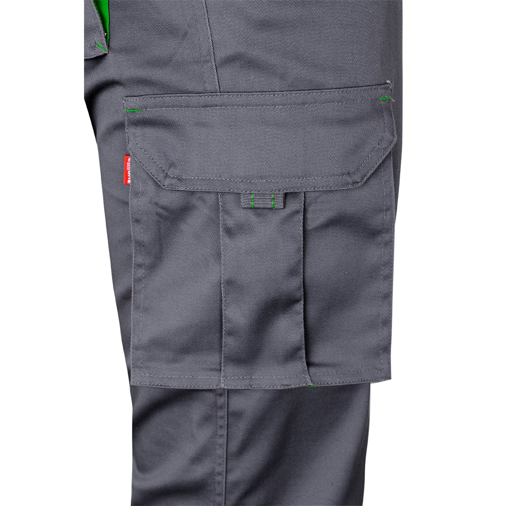 VL FIDES. Pantaloni elasticizzati bicolore con diverse tasche (240g/m²), in cotone (46%), EME (38%) e poliestere (16%)