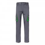 VL FIDES. Pantaloni extensibili cu buzunare multiple (240g/m&sup2;), &icirc;n două tonuri, din bumbac (46%), EME (38%) și poliester (16%) - Gri/Verde