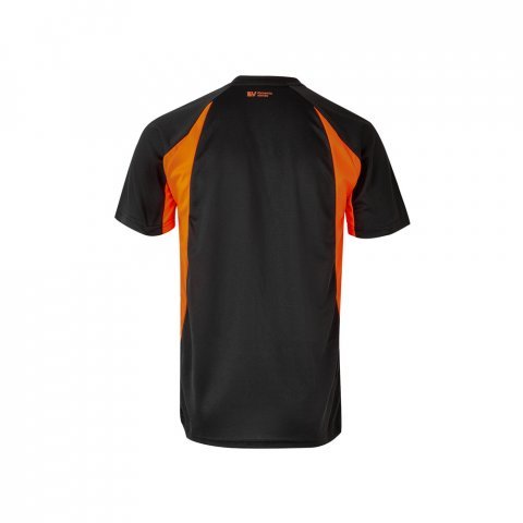 VL SLAYER. Tricou tehnic bicolor bird-eye (160g/m&sup2;), din poliester (100%) - Negru/Portocaliu