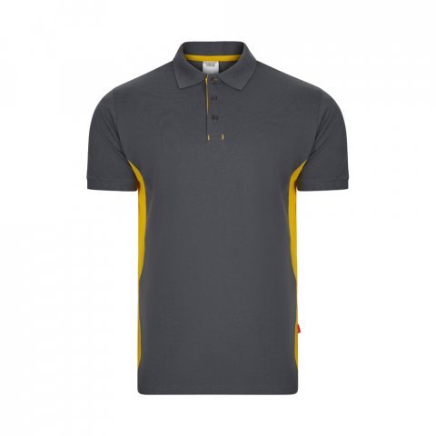 VL SUPAY. Dvoubarevn&aacute; pik&eacute; poloko&scaron;ile (180 g/m&sup2;), kr&aacute;tk&yacute; ruk&aacute;v, z bavlny (60 %) a polyesteru (40 %) - &Scaron;ed&aacute;/Žlut&aacute;