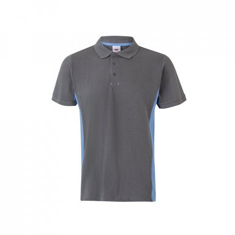 VL SUPAY. Dvoubarevn&aacute; pik&eacute; poloko&scaron;ile (180 g/m&sup2;), kr&aacute;tk&yacute; ruk&aacute;v, z bavlny (60 %) a polyesteru (40 %) - &Scaron;ed&aacute;/Světle modr&aacute;