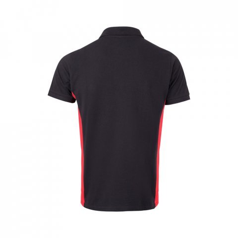 VL SUPAY. Dvoubarevn&aacute; pik&eacute; poloko&scaron;ile (180 g/m&sup2;), kr&aacute;tk&yacute; ruk&aacute;v, z bavlny (60 %) a polyesteru (40 %) - Čern&aacute;/Červen&aacute;