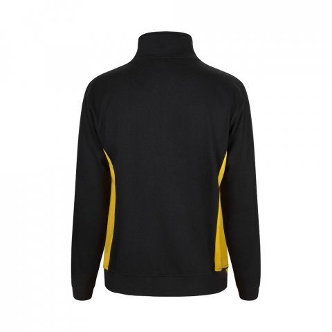 VL SVAROG. Felpa in spugna bicolore (260g/m&sup2;), in poliestere (65%) e cotone (35%) - Nero/Giallo