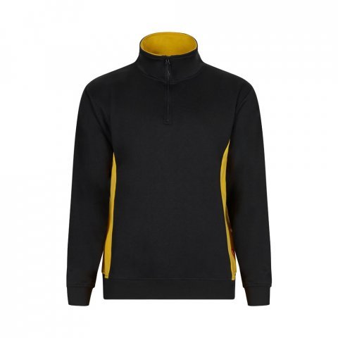 VL SVAROG. Felpa in spugna bicolore (260g/m&sup2;), in poliestere (65%) e cotone (35%) - Nero/Giallo