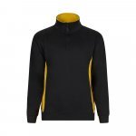 VL SVAROG. Felpa in spugna bicolore (260g/m&sup2;), in poliestere (65%) e cotone (35%) - Nero/Giallo