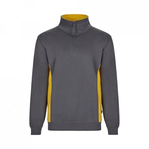 VL SVAROG. Felpa in spugna bicolore (260g/m&sup2;), in poliestere (65%) e cotone (35%) - Grigio/Giallo