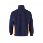 VL SVAROG. Felpa in spugna bicolore (260g/m&sup2;), in poliestere (65%) e cotone (35%) - Blu scuro/Arancione