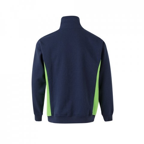 VL SVAROG. Felpa in spugna bicolore (260g/m&sup2;), in poliestere (65%) e cotone (35%) - Blu scuro/Verde