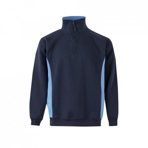 VL SVAROG. Felpa in spugna bicolore (260g/m&sup2;), in poliestere (65%) e cotone (35%) - Blu scuro/Azzurro