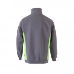 VL SVAROG. Felpa in spugna bicolore (260g/m&sup2;), in poliestere (65%) e cotone (35%) - Grigio/Verde