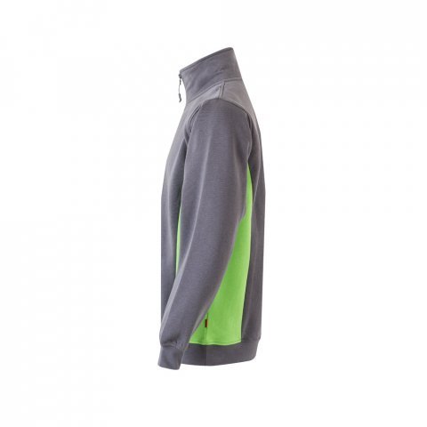 VL SVAROG. Felpa in spugna bicolore (260g/m&sup2;), in poliestere (65%) e cotone (35%) - Grigio/Verde