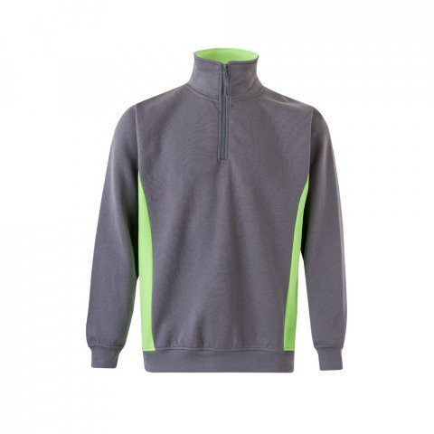 VL SVAROG. Felpa in spugna bicolore (260g/m&sup2;), in poliestere (65%) e cotone (35%) - Grigio/Verde