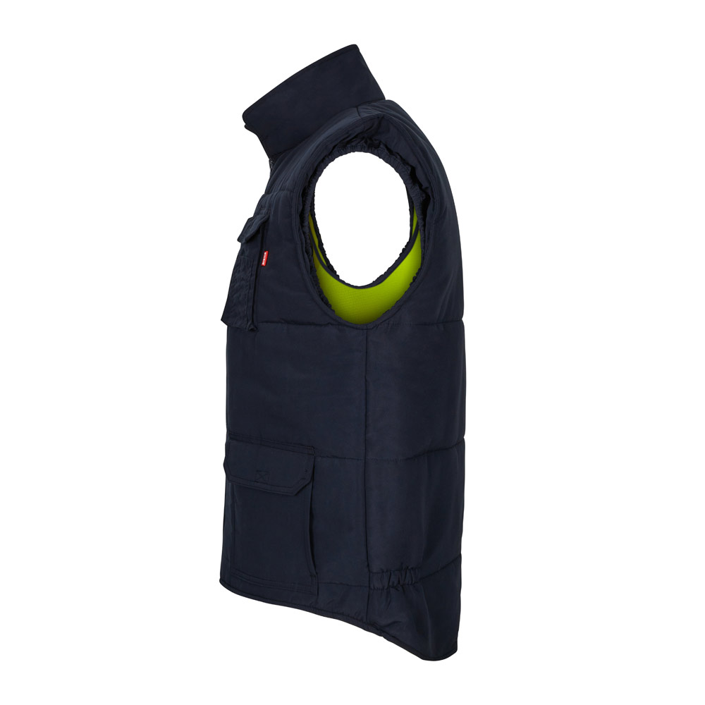 VL DIANA. Gilet imbottito (220g/m²), reversibile e con diverse tasche, in poliestere (100%), con chiusura a zip e tirante reversibile