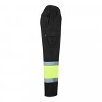 VL ATHENA. Pantaloni din twill &icirc;n două tonuri (210g/m&sup2;), căptușiți, cu mai multe buzunare, din bumbac (20%) și poliester (80%) - Negru/Galben