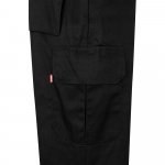 VL ATHENA. Pantaloni din twill &icirc;n două tonuri (210g/m&sup2;), căptușiți, cu mai multe buzunare, din bumbac (20%) și poliester (80%) - Negru/Galben