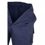 VL ATHENA. Pantaloni din twill &icirc;n două tonuri (210g/m&sup2;), căptușiți, cu mai multe buzunare, din bumbac (20%) și poliester (80%) - Albastru/Galben