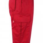 VL ATHENA. Pantaloni din twill &icirc;n două tonuri (210g/m&sup2;), căptușiți, cu mai multe buzunare, din bumbac (20%) și poliester (80%) - Roșu/Galben