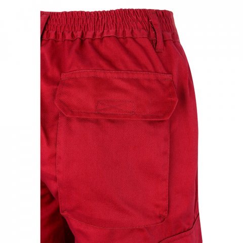 VL ATHENA. Pantaloni din twill &icirc;n două tonuri (210g/m&sup2;), căptușiți, cu mai multe buzunare, din bumbac (20%) și poliester (80%) - Roșu/Galben