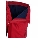 VL ATHENA. Pantaloni din twill &icirc;n două tonuri (210g/m&sup2;), căptușiți, cu mai multe buzunare, din bumbac (20%) și poliester (80%) - Roșu/Galben