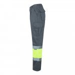 VL ATHENA. Pantaloni din twill &icirc;n două tonuri (210g/m&sup2;), căptușiți, cu mai multe buzunare, din bumbac (20%) și poliester (80%) - Gri/Galben