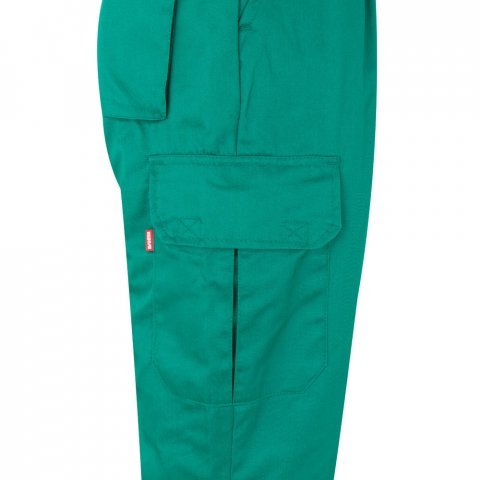 VL ATHENA. Pantaloni din twill &icirc;n două tonuri (210g/m&sup2;), căptușiți, cu mai multe buzunare, din bumbac (20%) și poliester (80%) - Verde/Galben