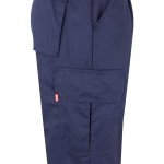 VL ATHENA. Pantaloni din twill &icirc;n două tonuri (210g/m&sup2;), căptușiți, cu mai multe buzunare, din bumbac (20%) și poliester (80%) - Albastru/Portocaliu