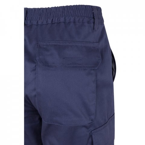 VL ATHENA. Pantaloni din twill &icirc;n două tonuri (210g/m&sup2;), căptușiți, cu mai multe buzunare, din bumbac (20%) și poliester (80%) - Albastru/Portocaliu