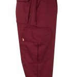 VL ATHENA. Pantaloni din twill &icirc;n două tonuri (210g/m&sup2;), căptușiți, cu mai multe buzunare, din bumbac (20%) și poliester (80%) - Burgundia/Galben
