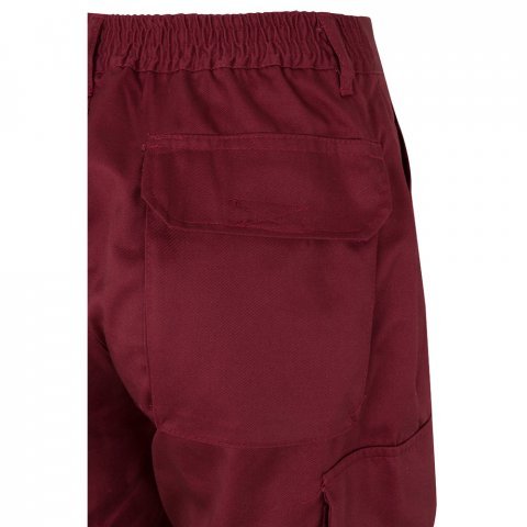 VL ATHENA. Pantaloni din twill &icirc;n două tonuri (210g/m&sup2;), căptușiți, cu mai multe buzunare, din bumbac (20%) și poliester (80%) - Burgundia/Galben
