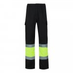 VL POSEIDON. Двуцветни панталони от плат с много джобове (210 г/м&sup2;), от памук (20%) и полиестер (80%) - черно/жълт