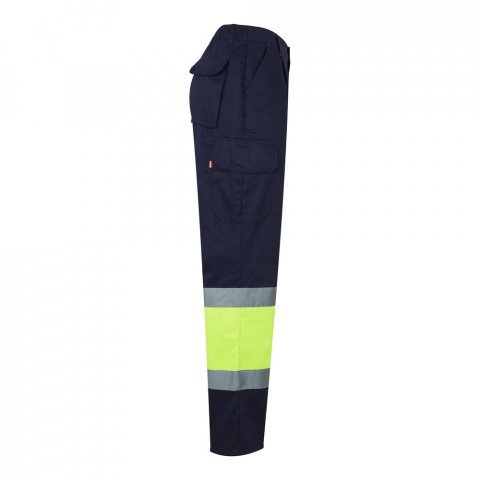 VL POSEIDON. Двуцветни панталони от плат с много джобове (210 г/м&sup2;), от памук (20%) и полиестер (80%) - Син/жълт