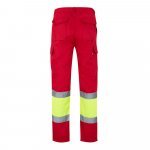 VL POSEIDON. Двуцветни панталони от плат с много джобове (210 г/м&sup2;), от памук (20%) и полиестер (80%) - червен/жълт