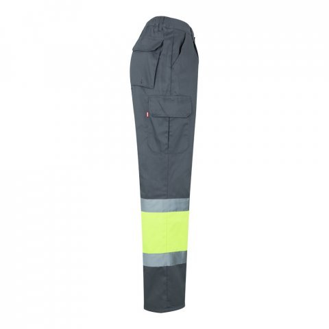 VL POSEIDON. Двуцветни панталони от плат с много джобове (210 г/м&sup2;), от памук (20%) и полиестер (80%) - сив/жълт