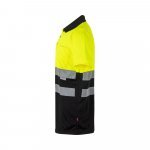 VL CUPID. Polo piqu&eacute; bicolore (160g/m&sup2;) &agrave; manches courtes, en polyester (100%) - Noir/Jaune