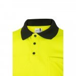VL CUPID. Polo piqu&eacute; bicolore (160g/m&sup2;) &agrave; manches courtes, en polyester (100%) - Noir/Jaune