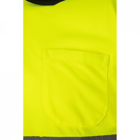 VL CUPID. Polo piqu&eacute; bicolore (160g/m&sup2;) &agrave; manches courtes, en polyester (100%) - Noir/Jaune
