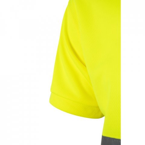 VL CUPID. Polo piqu&eacute; bicolore (160g/m&sup2;) &agrave; manches courtes, en polyester (100%) - Bleu marine/Jaune