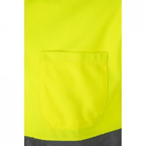 VL CUPID. Polo piqu&eacute; bicolore (160g/m&sup2;) &agrave; manches courtes, en polyester (100%) - Bleu marine/Jaune