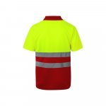VL CUPID. Polo piqu&eacute; bicolore (160g/m&sup2;) &agrave; manches courtes, en polyester (100%) - Rouge/Jaune