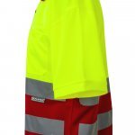 VL CUPID. Polo piqu&eacute; bicolore (160g/m&sup2;) &agrave; manches courtes, en polyester (100%) - Rouge/Jaune