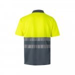 VL CUPID. Polo piqu&eacute; bicolore (160g/m&sup2;) &agrave; manches courtes, en polyester (100%) - Gris/Jaune
