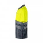 VL CUPID. Polo piqu&eacute; bicolore (160g/m&sup2;) &agrave; manches courtes, en polyester (100%) - Gris/Jaune