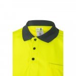 VL CUPID. Polo piqu&eacute; bicolore (160g/m&sup2;) &agrave; manches courtes, en polyester (100%) - Gris/Jaune
