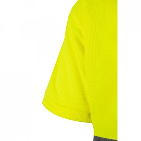 VL CUPID. Polo piqu&eacute; bicolore (160g/m&sup2;) &agrave; manches courtes, en polyester (100%) - Gris/Jaune