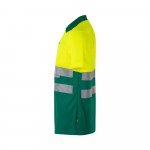 VL CUPID. Polo piqu&eacute; bicolore (160g/m&sup2;) &agrave; manches courtes, en polyester (100%) - Vert/Jaune