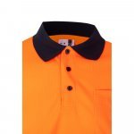 VL CUPID. Polo piqu&eacute; bicolore (160g/m&sup2;) &agrave; manches courtes, en polyester (100%) - Bleu marine/Orange